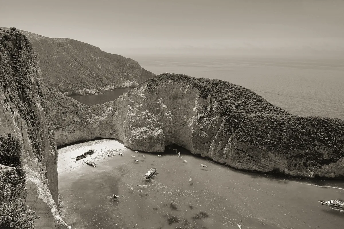 A cove you can only reach by falling — Zákynthos, Greece